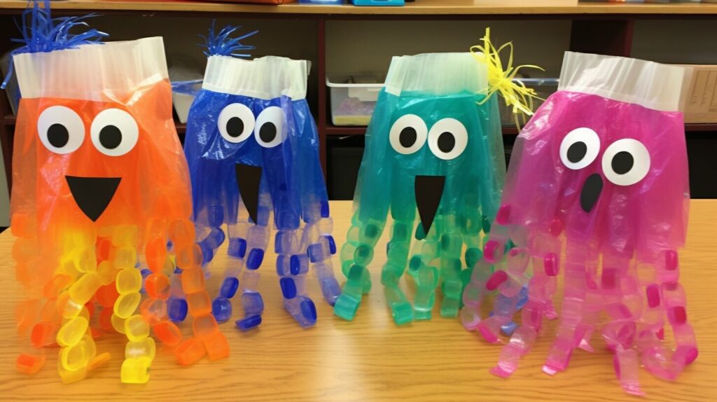 paper bag jellyfish craft supplies